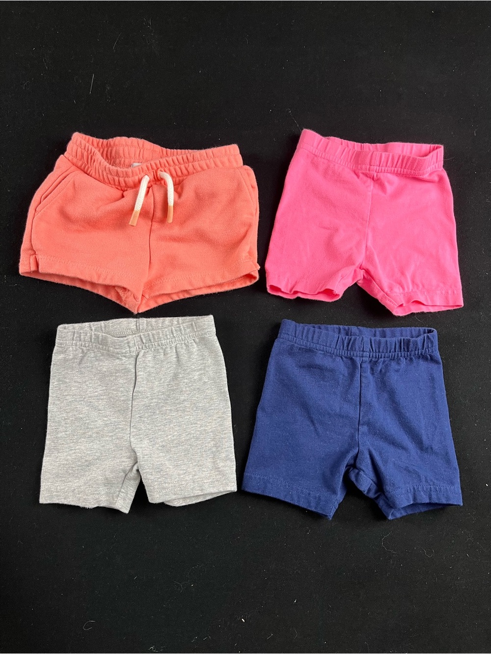 Kids Soft Cotton Shorts Pack - Coral, Pink, Gray, Navy